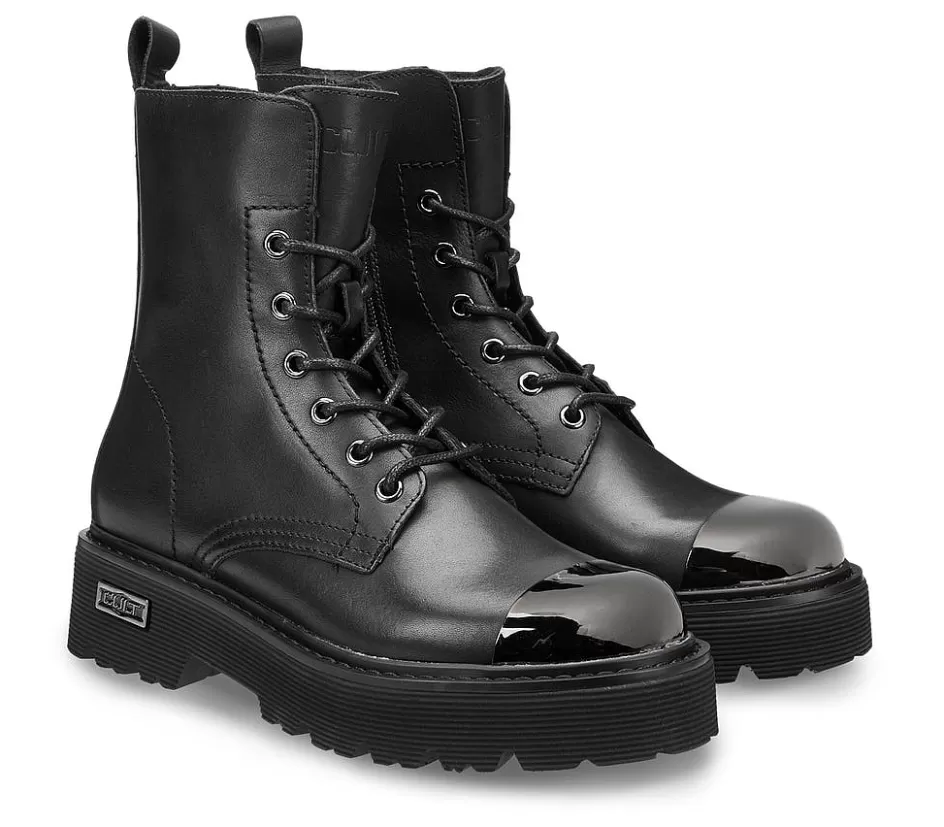 Fashion Slash 3037 Mid W Leather Black/Metal Toe Donna Anfibi E Stivali